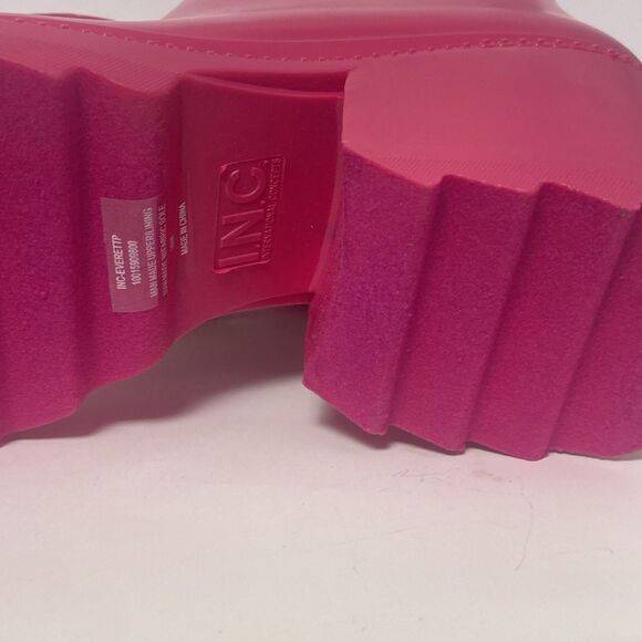 INC International Concepts Pink Square Toe Block Heel Rain Boots Size 10 NWOB - Picture 11 of 12